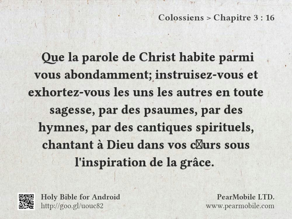 Colossiens, Chapitre 3:16